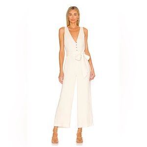 MAJORELLE Cream Button-Front Jumpsuit